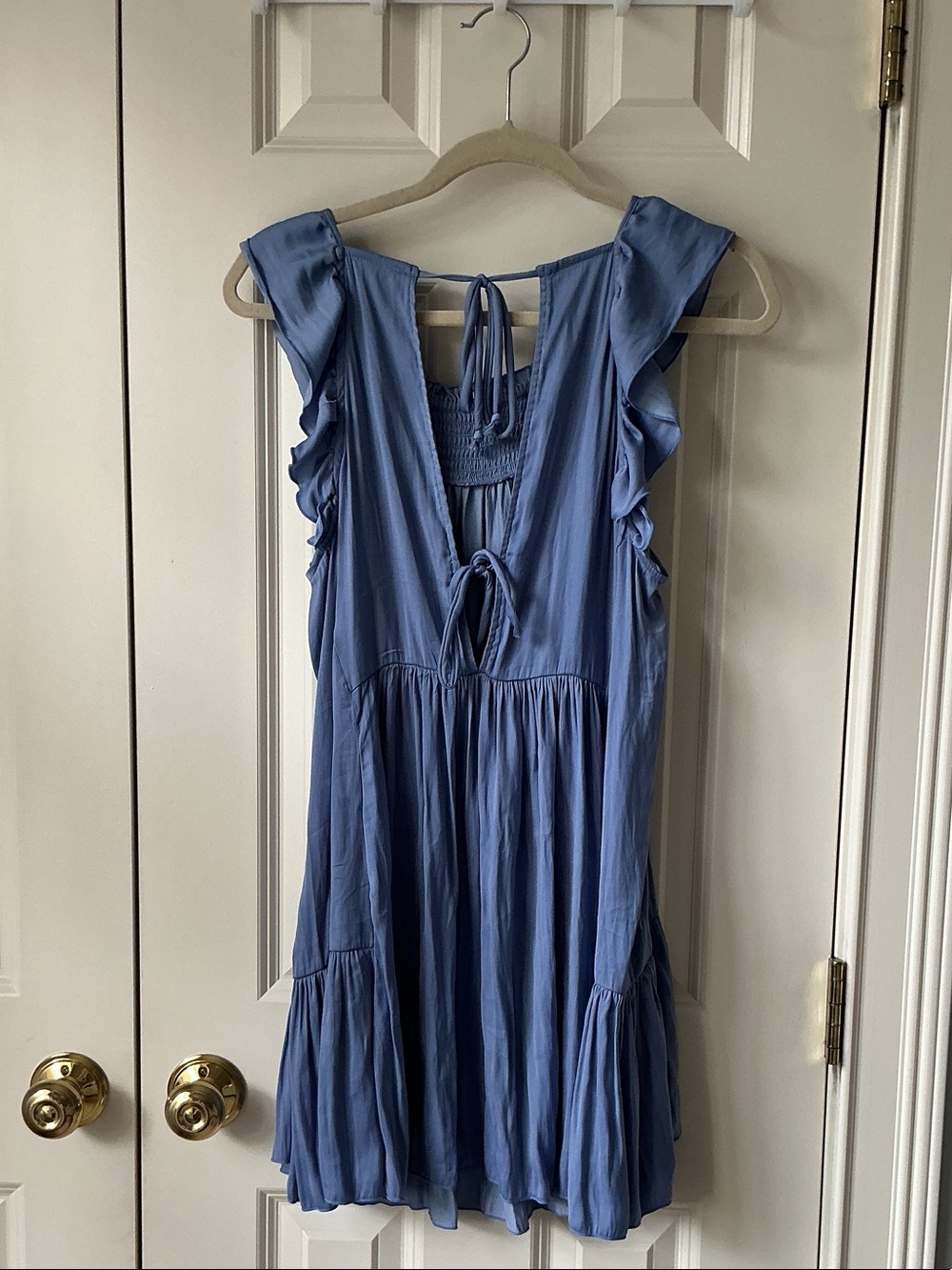 Free People Blue Ruffle Mini Dress - Picture 3 of 3